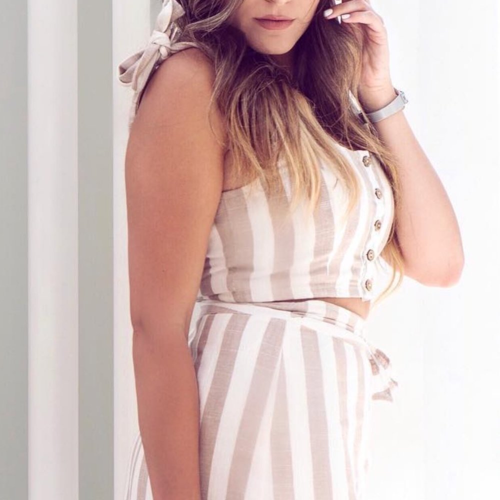 Striped two piece set